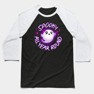 Cute Ghost Spooky All Year Round Baseball T-Shirt