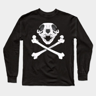 Skull and Bones Cat Long Sleeve T-Shirt