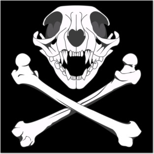 Skull and Bones Cat Posters and Art