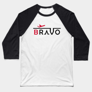 BRAVO Aviation Phonetic Alphabet Pilot Airplane Baseball T-Shirt