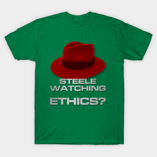 Ethics? T-Shirt by Steele Watching