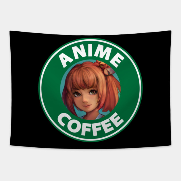 Animes Starbucks Tapestry by animegirlnft