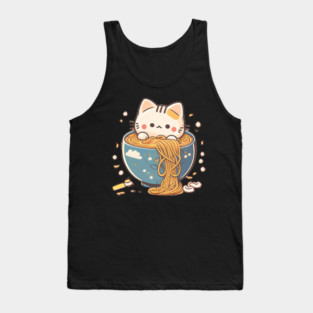 Ramen Cat Kawaii Anime Japanese Kawaii Tank Top