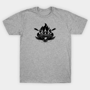 Camp Chippewa Wednesday Addams Inspired Eagle and Canoe Fan Logo in Black T-Shirt