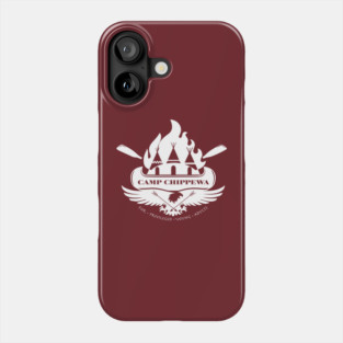 Camp Chippewa Wednesday Addams Inspired Eagle and Canoe Fan Logo in White Phone Case