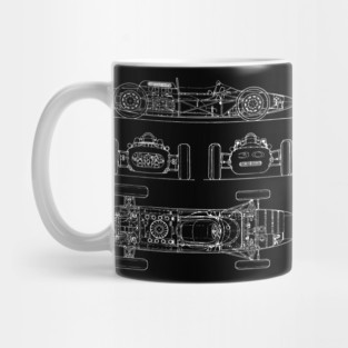 f1 car old blueprint Mug