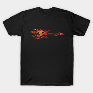 Electric Guitar Fire Illustration T-Shirt