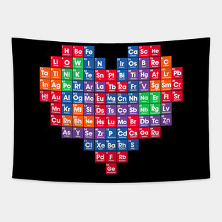 periodic table heart Tapestry