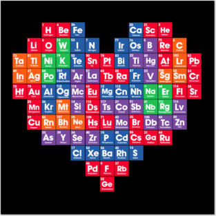 periodic table heart Posters and Art