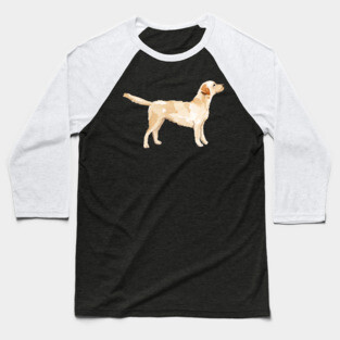 Yellow Lab Silhouette Watercolor Baseball T-Shirt