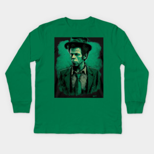 Tom Waits - All the world is green Kids Long Sleeve T-Shirt