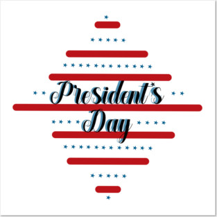 Presidents day, February, rhombus-shaped Posters and Art