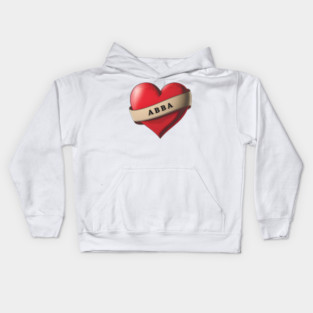 Abba - Lovely Red Heart With a Ribbon Kids Hoodie