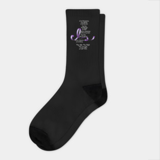Purple Ribbon Awareness Poem Socks