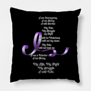 Purple Ribbon Awareness Poem Pillow