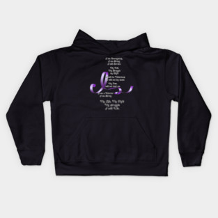 Purple Ribbon Awareness Poem Kids Hoodie
