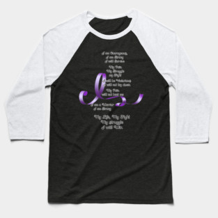 Purple Ribbon Awareness Poem Baseball T-Shirt