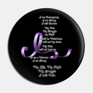 Purple Ribbon Awareness Poem Pin