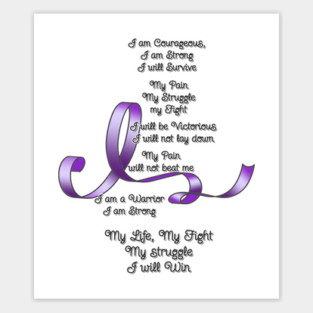 Purple Ribbon Awareness Poem Sticker