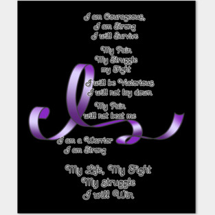 Purple Ribbon Awareness Poem Posters and Art