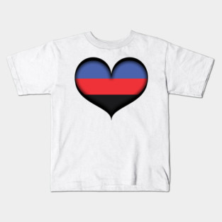 Large Vector Heart in Polyamorous Pride Flag Colors Kids T-Shirt