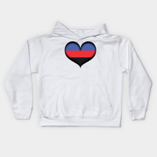 Large Vector Heart in Polyamorous Pride Flag Colors Kids Hoodie