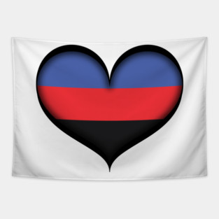 Large Vector Heart in Polyamorous Pride Flag Colors Tapestry