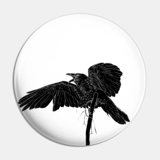 The Hermit Magazine's Raven Pin