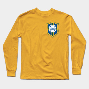 Pele Brasil 1970 CBD Soccer/Football Jersey (Front/Back Print) Long Sleeve T-Shirt