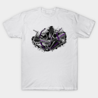 Grunge Demisexual Pride Graffiti Lightning and Arrows T-Shirt