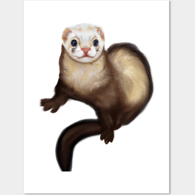 Cute Ferret Drawing Ferret Posters and Art Prints TeePublic
