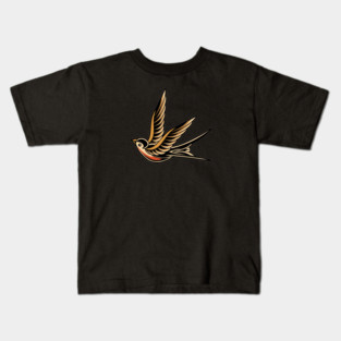 Swallow Traditional Tattoo Kids T-Shirt