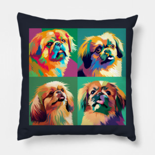 Tibetan Spaniel Pop Art - Dog Lover Gifts Pillow