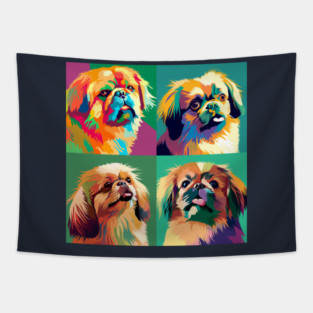 Tibetan Spaniel Pop Art - Dog Lover Gifts Tapestry