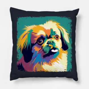 Tibetan Spaniel Pop Art - Dog Lover Gifts Pillow