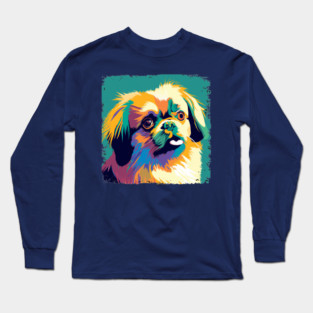 Tibetan Spaniel Pop Art - Dog Lover Gifts Long Sleeve T-Shirt