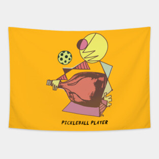 The Pickleball Player by Pollux (WITH TEXT) Tapestry