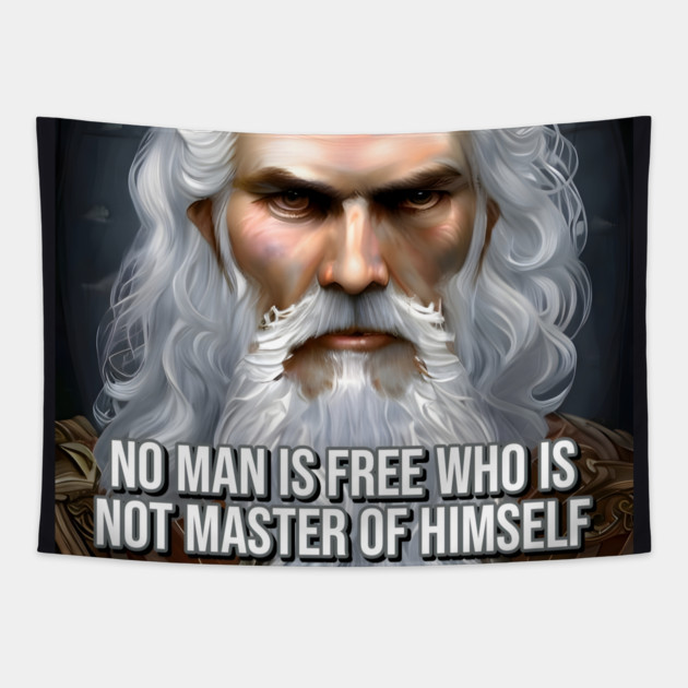 No man is free who is not master of himself Tapestry by animegirlnft