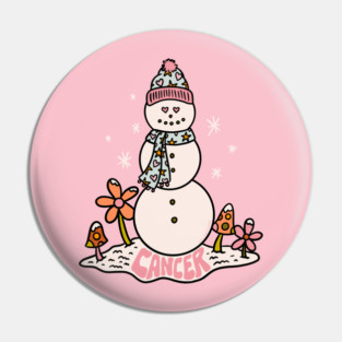 Cancer Zodiac Snowman Pin