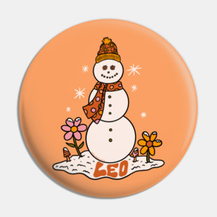 Leo Snowman Pin