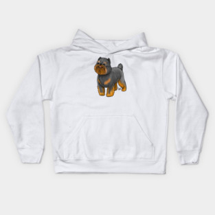 Dog - Brussell's Griffon - Black and Tan Kids Hoodie