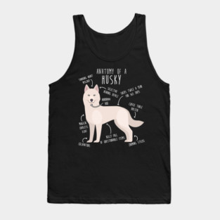 White Siberian Husky Dog Anatomy Tank Top