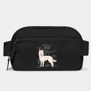 White Siberian Husky Dog Anatomy Bag