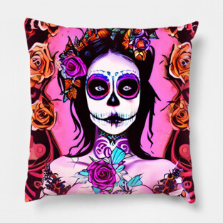 Day of The Dead Art Pillow