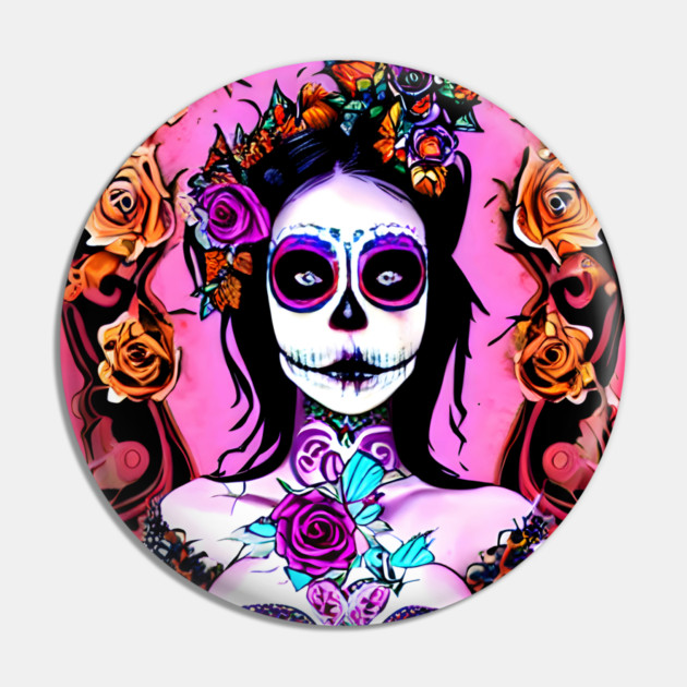 Day of The Dead Art Pin by animegirlnft