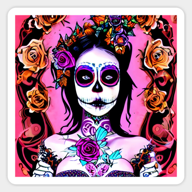 Day of The Dead Art Sticker by animegirlnft