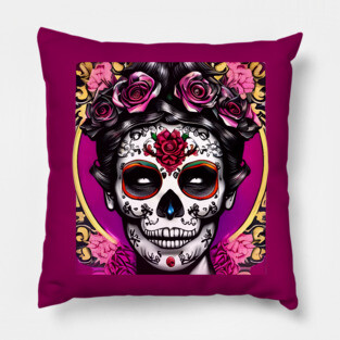 Day of the Dead Skull Pillow