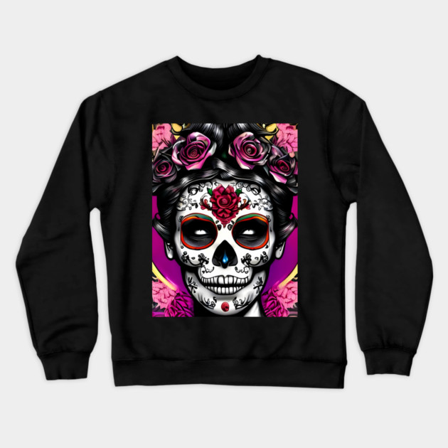 Day of the Dead Skull Crewneck Sweatshirt by animegirlnft