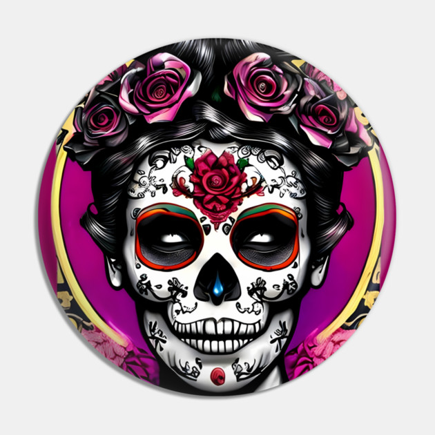Day of the Dead Skull Pin by animegirlnft