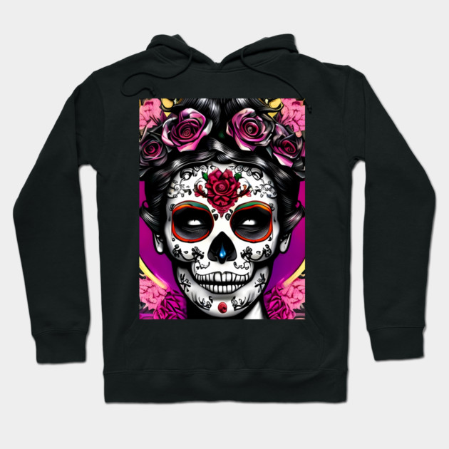 Day of the Dead Skull Hoodie by animegirlnft